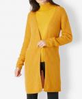 Rippenstrickjacke mit Seide ocker