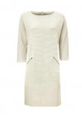 Rippenstrickkleid offwhite