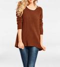 Rippenstrickpullover cognac