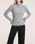 Rippenstrickpullover grau-melange