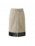 Rock mit Besatz in Leder-Optik sesam