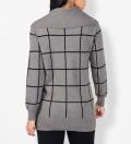 Rollkragen-Jacquardpullover grau-meliert