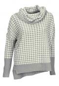 Rollkragenpullover grau-ecru