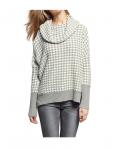 Rollkragenpullover grau-ecru
