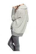 Rollkragenpullover grau-ecru