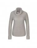Rollkragenpullover mit Glanzgarn hellgrau