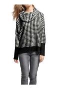 Rollkragenpullover schwarz-ecru