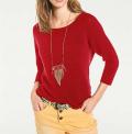Rundhalspullover rot