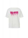 Rundhalsshirt mit Schriftzug ecru-pink