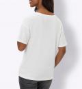 Rundhalsshirt mit Schriftzug ecru-pink