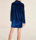 Samt-Longshirt-Kleid blau