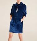 Samt-Longshirt-Kleid blau