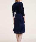 Samt-Plisseekleid nachtblau