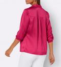 Satin-Bluse mitStehkragen pink