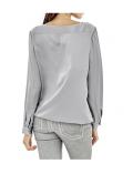 Satin-Bluse silbergrau