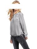 Satin-Bluse silbergrau