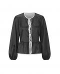 Satin-Blusenjacke graphit-champagner