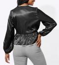 Satin-Blusenjacke graphit-champagner