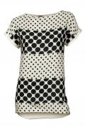 Satin-Blusenshirt schwarz-creme