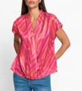 Satin-Druckbluse fuchsia-hummer
