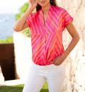 Satin-Druckbluse fuchsia-hummer