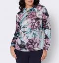 Satin-Druckbluse kalkmint-mauve