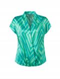 Satin-Druckbluse türkis-blaugrün