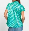Satin-Druckbluse türkis-blaugrün