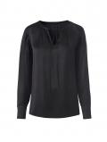 Satinbluse mit Raffung schwarz