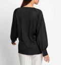 Satinbluse mit Raffung schwarz