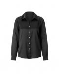 Satinbluse mit Schmuckknöpfen schwarz