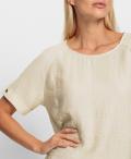 Schlupfbluse in Crinkle-Optik sand