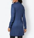 Seide-Kaschmir-Longstrickjacke jeansblau