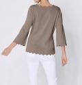 Seiden-Baumwollepullover taupe