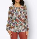 Seiden-Druckbluse champagner-rostrot