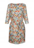 Seiden-Druckkleid taupe-bunt Gr. 34