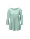 Seiden-Kaschmir-Pullover in Plissee-Optik kalkmint