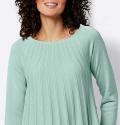Seiden-Kaschmir-Pullover in Plissee-Optik kalkmint