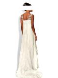 Seiden-Spitzen-Brautkleid creme