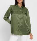 Seiden-Viskose-Hemdbluse khaki