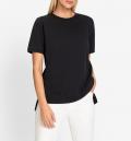 Shirt im Mix aus Sweat- und Web-Qualität schwarz