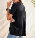 Shirt im Mix aus Sweat- und Web-Qualität schwarz