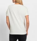 Shirt mit 3-D-Schriftzug aus Glitzersteinchen ecru