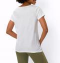Shirt mit Blumenprint und Ziersteinchen ecru