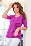 Shirt mit Chiffon fuchsia