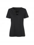 Shirt mit Cut-outs und Metall-Details schwarz