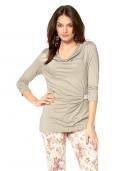 Shirt mit Drapierung beige