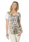 Shirt mit Druck ecru-bunt