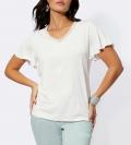 Shirt mit Flügelärmeln und Zierband ecru