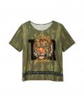 Shirt mit Frontbild und Schriftzug khaki